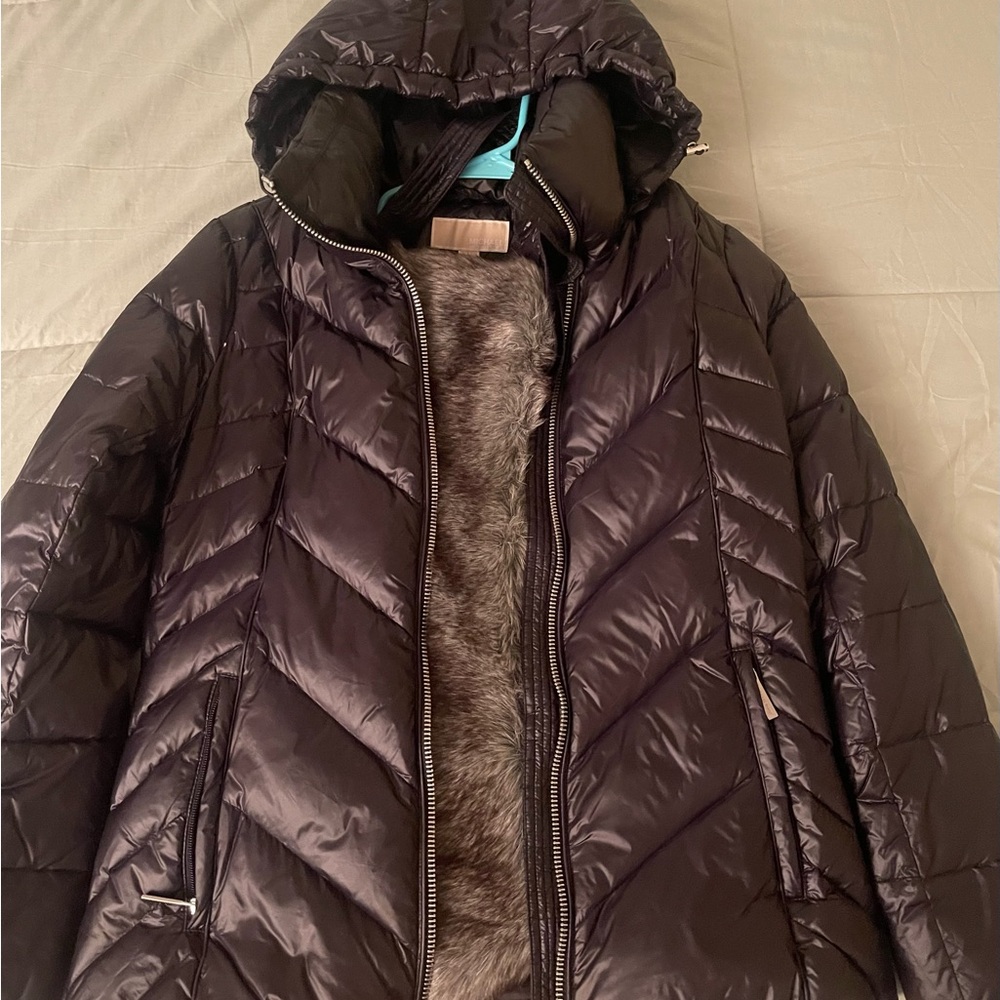 Michael Kors Women's Black Quilted Hooded Coat